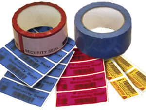 Security Seals, Labels & Stickers for preventing unauthorized opening of the boxes.