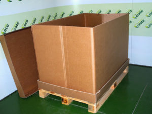Caisse Box Palette en Carton et Bois